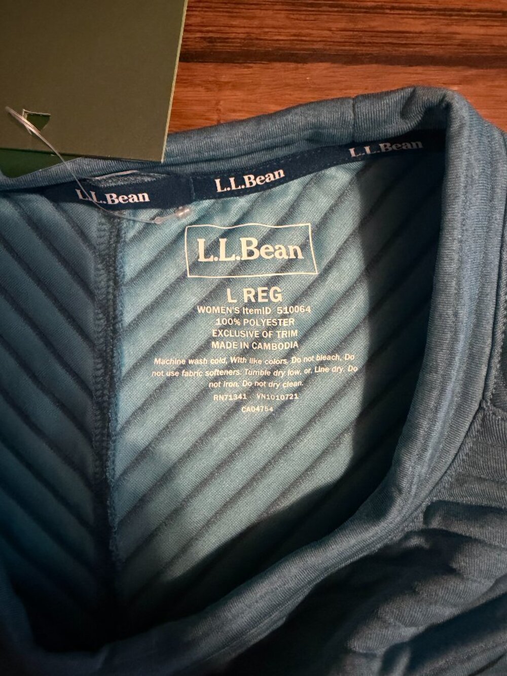 NWT LL Bean Blue Airlight Pullover Large - Picture 5 of 6